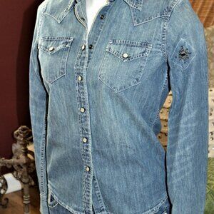 Ralph Lauren Denim & Supply Denim Shirt Snaps Womens size small EUC